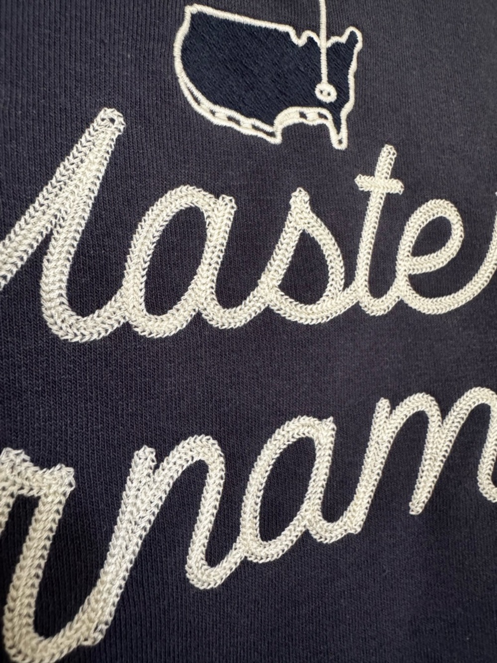 MASTERS 2026 *NEW DESIGN* Navy Sweatshirt with White Stitched Script. MEDIUM - Picture 3 of 4